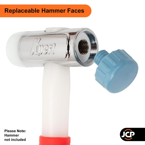  Xpert 32mm Spare Replacement Glazing Hammer Heads - White & Blue Set 