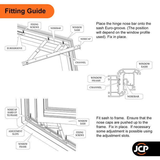 Nico uPVC Window Hinges Nico Universal Replacement Friction Stays Pair | Fits 13mm & 17mm Stack 