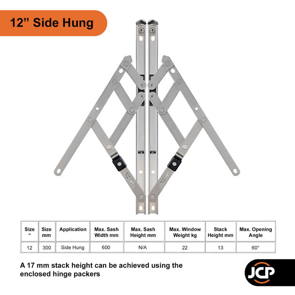 Nico uPVC Window Hinges Nico Universal Replacement Friction Stays Pair | Fits 13mm & 17mm Stack 