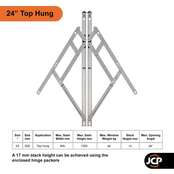 Nico uPVC Window Hinges Nico Universal Replacement Friction Stays Pair | Fits 13mm & 17mm Stack 