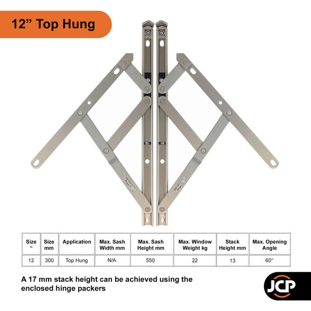 Nico uPVC Window Hinges Nico Universal Replacement Friction Stays Pair | Fits 13mm & 17mm Stack 