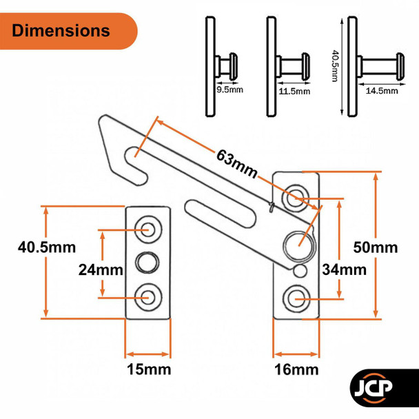 GreenteQ Greenteq uPVC Window Restrictor Stainless Steel Concealed Child Safety Catch Lock 