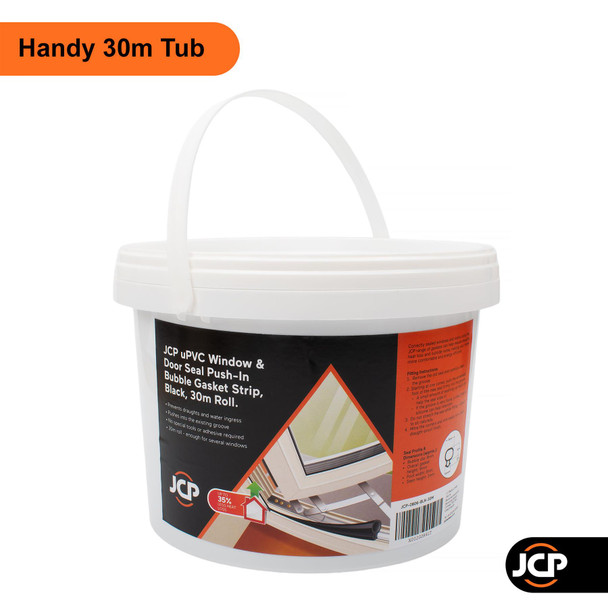 JCP uPVC Window & Door Replacement Bubble Gasket Seal 8 x 9mm 30m Tub