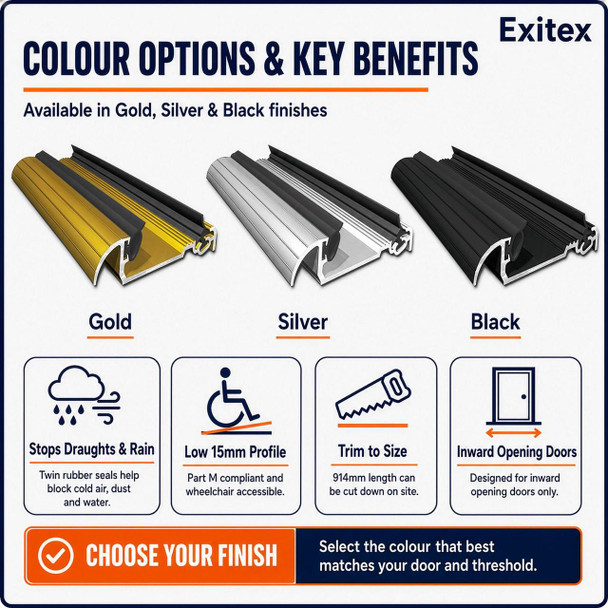  Exitex Macclex MXS 15/2 Replacement Aluminium Door Cill Low Threshold 914mm 