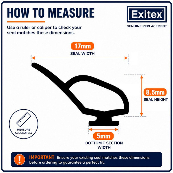  Exitex Replacement Door Threshold Rubber Seal gasket Black for MXS15/2 MXS15/56 