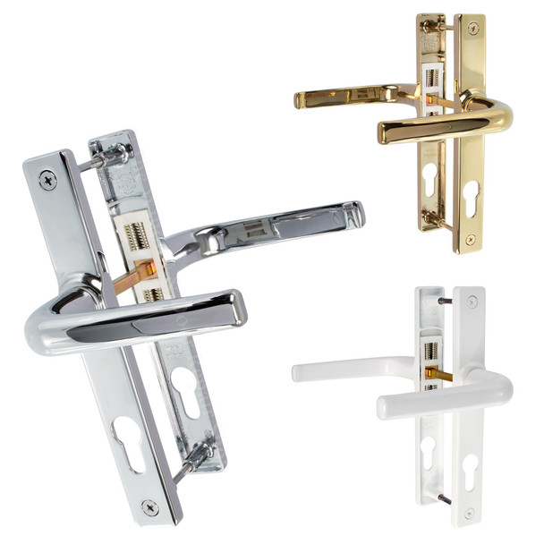 Schlosser Technik Apto Ferco UPVC Door Handle Pair 70mm PZ 180mm Fixings