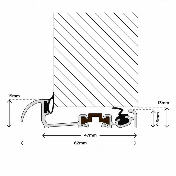 Exitex Macclex MXS 15/2 Aluminium Door Low Threshold Cill 914mm Thermally Broken 