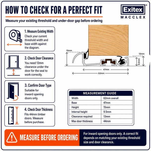  Exitex Macclex MXS 15/2 Aluminium Door Low Threshold Cill 914mm Thermally Broken 