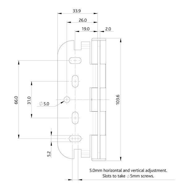 Fab & Fix ERA Fab & Fix Adjustable Composite Rebate Door Hinge (Fits Solidor) 