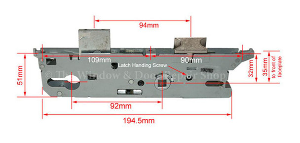 Fuhr 856 Gearbox for Multipoint Door Lock 35mm Backset 92 PZ