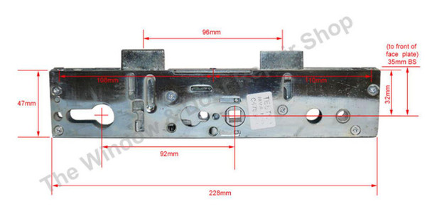 Mila Master Lockmaster Gearbox for Multipoint Door Lock 35mm Backset 92 PZ