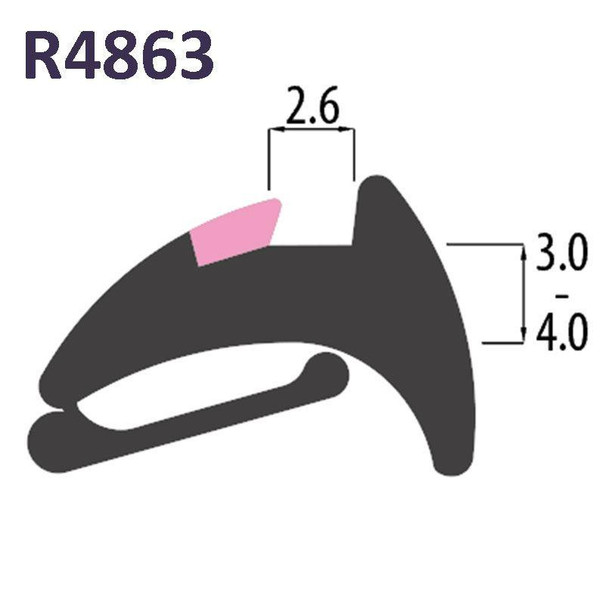 Reddiplex R4863 Black PVC Tear Off Wedge Gasket UPVC Window Door Double Glazing Rubber Seal