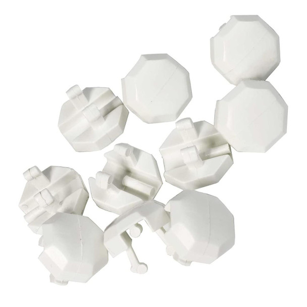 JCP 10 x White UPVC Drainage Cap Round Octagonal Face Drain Covers for Windows and Doors