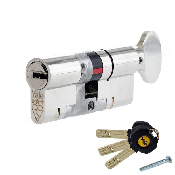 Yale YALE Platinum 3 Star Thumb Turn  Anti Snap Euro Cylinder UPVC Front Door Lock TS007