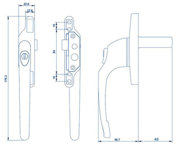 ERA Era Cadenza Espag White UPVC Window Handle Spade Driven