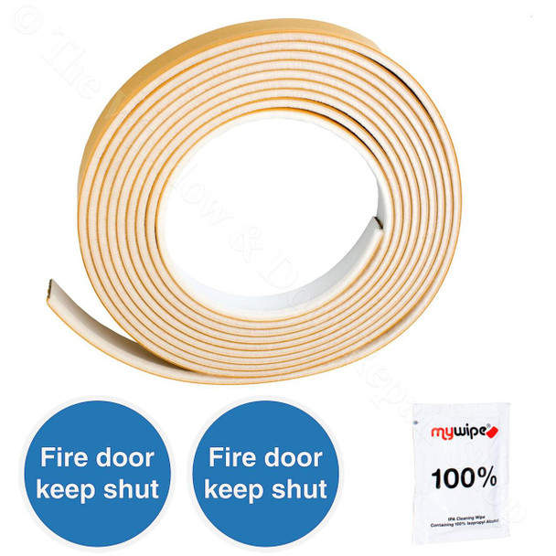 Exitex Intumescent Strip 5.2m Fire and Smoke Self Adhesive Door Seal
