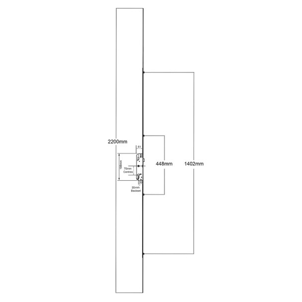 GU Ferco 6.35 Multipoint Door Lock 4 Roller 35mm Backset 70PZ GU Ferco 6.35 Multipoint Door Lock 4 Roller 35mm Backset 70PZ