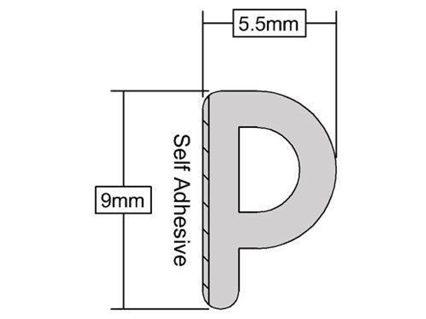 Stormguard 10m White Stormguard P Profile Window & Door Draught Excluder
