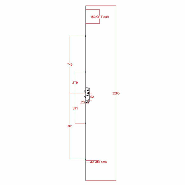GU Gu Ferco Multipoint Door Lock 4 Roller 28mm Backset 92PZ