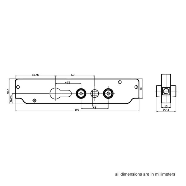 GreenteQ Clearspan Intermediate Bi-Fold Replacement Sliding Door Lock Gearbox Case