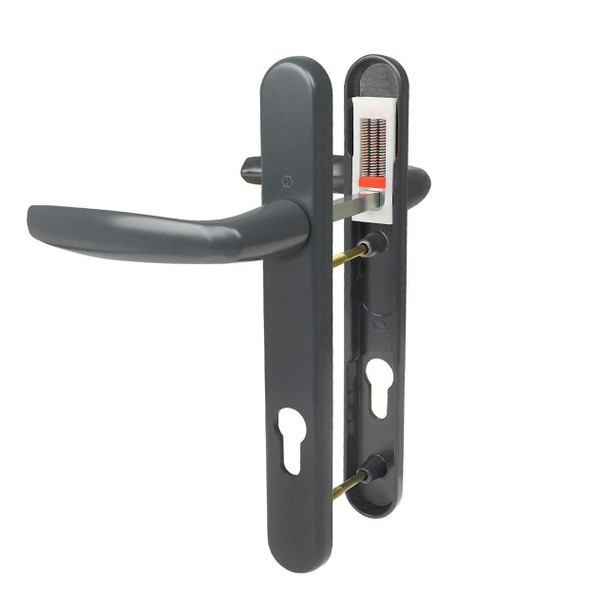 Hoppe  Hoppe Atlanta UPVC Door Handle Anthracite Grey Pair 92mm PZ 122mm Fixings Hoppe  Hoppe Atlanta UPVC Door Handle Anthracite Grey Pair 92mm PZ 122mm Fixings