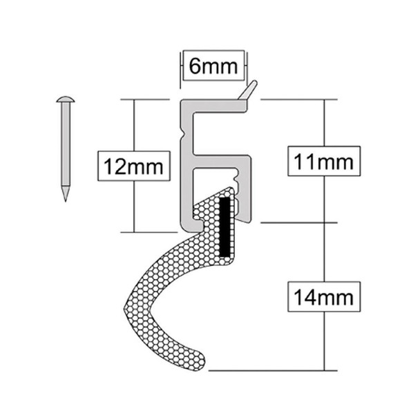 Stormguard Aquacarrier Qlon Draught Excluder Around Door Seal Kit 5 x 1050mm