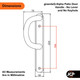  GreenteQ Inline Sliding Patio Door Dummy Handles Fixings 145mm 