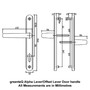 greenteQ Alpha UPVC Door Handle Pair 92mm 62mm PZ Offset