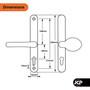 TSS UPVC Door Handlr Pair 68PZ 215mm Fixings Lever Pad