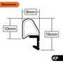 Stormguard Door Threshold Gasket Rubber Seal Push Fit Black Triplex AM3 AM5Ex