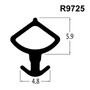 R9725 Black Bubble Gasket UPVC Window Door Double Glazing Rubber Seal