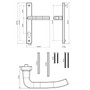 Fab & Fix Architectural UPVC Door Handle Pair 92mm PZ 211mm Fixings