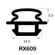 RX609 / AB614 (ALUK) bi-fold door gasket profile