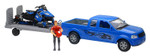 NewRay 1:18 Scale Pick Up with Trailer & Polaris Switchback Blue Snowmobile