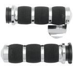 Avon Chrome/Black Air Cush Fly by Wire Grips w/Throttle Boss (AIR-90-CH-FLY-B)