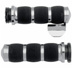 Avon Air Cush Chrome Grips w/Throttle Boss for 1" Bars & Cables (AIR-90-BOSS)