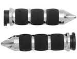 Avon Air Cushion Chrome/Black Spike Cable-Style Handlebar Grips (AIR-90-CH-SPK)