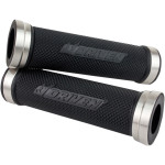Driven D-Axis Handlebar Grips | 7/8" Bars | Black/Silver Collars (DXG-SL)