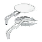 Drag Specialties Flame Oval Mirrors Chrome (0640-0484)