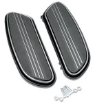Drag Specialties Sweeper Black/Chrome Driver Floorboards (1621-0348)