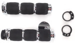 Avon Air Cushion 1" Chrome/Black Grips w/Throttle Boss (MT-AIR-90-CH-B)