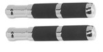 Accutronix Chrome Front Rigid Mounted Rubber Footpegs (PF121-SRC)