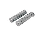 Accutronix Knurled Notched Dual Cable Chrome Grips (GR100-KNC)