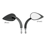 Drag Specialties Teardrop Mirror by Tank Tuff 5.5" Long Stem/Black (0640-0389)