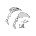 Drag Specialties Flame Teardrop Mirrors Chrome w/Flame Style Stems (0640-0116)