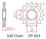 JT Front Sprocket | 12 Tooth | 520 | Steel (JTF823.12)