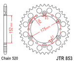 JT Rear Sprocket | Steel | 520 | 50 Tooth (JTR853.50)