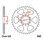 JT Steel Rear Sprocket 43 Tooth (JTR845.43)