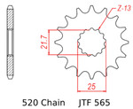 JT Front Sprocket - 16 Tooth - 520 - Steel (JTF565.16)