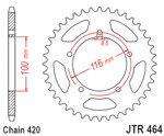 JT Steel Rear Sprocket | 420 | 44 Tooth (JTR464.44)